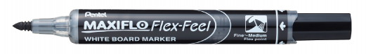 Pentel MWL5SBF-A Maxiflo Flex-Feel Whiteboardmarker Fleksibel Sort