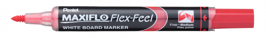 Pentel MWL5SBF-B Maxiflo Flex-Feel Whiteboardmarker Fleksibel Rød