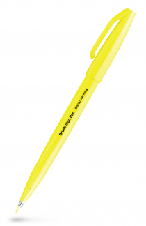 Pentel SES15C-FG Brush Sign Fiberpen Fl. Gul