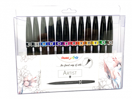 Pentel SESF30C-12 ARTIST Sign Pen Sæt