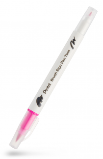 Pentel SESW30C-109E TWIN Sign Pen Brush Pink