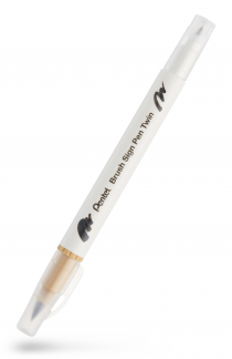 Pentel SESW30C-124E TWIN Sign Pen Brush Beige