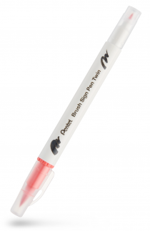 Pentel SESW30C-135E TWIN Sign Pen Brush Koralpink