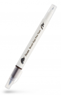 Pentel SESW30C-118E TWIN Sign Pen Brush Mørkebrun