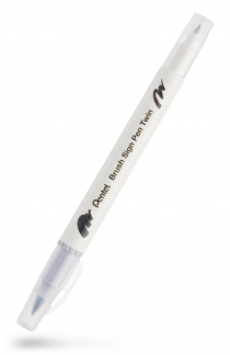 Pentel SESW30C-126E TWIN Sign Pen Brush Sølvgrå