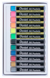 Pentel PHN-MF12 Metallic/Flou. Oliekridt Sæt