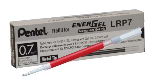 Pentel LRP7-B EnerGel Permanent Refill 0,7mm Rød