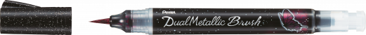 Pentel XGFH-DAX Dual Metallic Brush Sort/Met. rød
