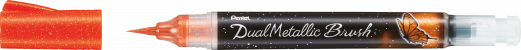 Pentel XGFH-DFX Dual Metalllic brush Orange/Met.gul