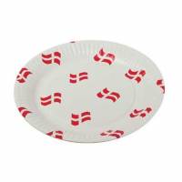 Paptallerken 18 cm WB-belagt med Danske flag
