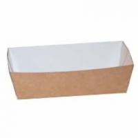 Pommes frites bakke nr 0 120x61x37 mm Brun/Hvid