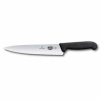 Kokkekniv Victorinox 22 cm Bølgeskær med Fibrox greb Sort