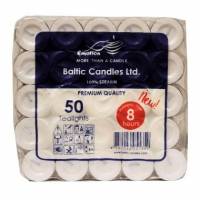 Fyrfadslys Br&aelig;ndetid 8 timer Ren stearin 50 stk