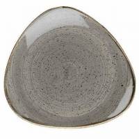 Tallerken Stonecast 26.5 cm Trekant Porcelæn Grå