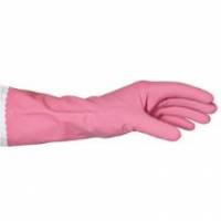 Handske Keep Safe Str M med Velourisering Latex Pink