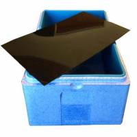 Plade 525x324x2 mm Melleml&aelig;g Kraftig plast Sort til Termokasser