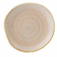 Tallerken Stonecast Organisk rund Ø186 mm. Porcelæn muskatfarvet