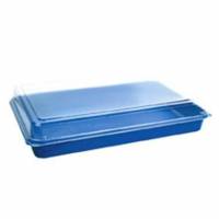Plastbakke Lunchbox 1-rum 272x188x53 mm med låg PS Blå/Klar