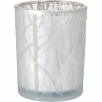 Lysholder Duni 100x80mm Shimmer White glas