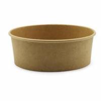 Salatskål Catersource rund 1300ml Ø185mmx70mm brun kraft med PE