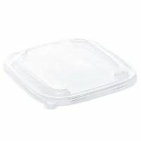 plastlåg 175x175x17mm RPET Klar til bagasse bakke 750 ml