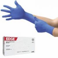 Handske engangs str. L uden pudder Nitril Bl&aring;