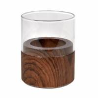 Lysholder Duni glas til LED 61x70 mm model Neat Træ Mørk Brun