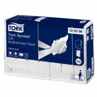 H&aring;ndkl&aelig;deark Tork Xpress Soft H2 Z-Fold 2-lag L25.5xB21.2xD8.5cm Genbrug Hvid