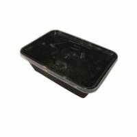 Plastbakke 650 ml 120x175x50 mm Sort Nudelbakke til Microovn med L&aring;g