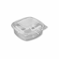 Plastbakke SquarePac 250 ml 130x127x40 mm Hængslet låg APET Klar