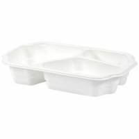 Bakke 3-rum Take Away 1/4 GN 550/350/200 ml 250x159x48 mm PP Hvid