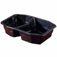 Bakke 2-rum 540/400 ml 215x148x50 mm HMR PP Sort