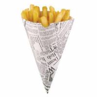 Pommes Frites Kræmmerhus B182xH182mm Papir Hvid/Newsprint