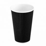 Kaffebæger 16oz 45cl Black line ripple wall pap 600stk/kar