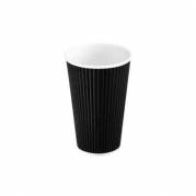 Kaffebæger 16oz 45cl Black line ripple wall pap 600stk/kar