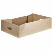 Papkasse 575x375x169 mm med Håndtag Massiv pap bund Brun