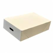 Papkasse 575x375x169 mm med Håndtag Massiv pap Låg Hvid/Brun
