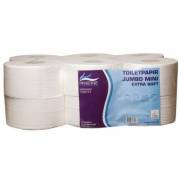 Toiletpapir Pristine Extra soft jumbo mini 2 lag nyfiber 160 meter. Diameter 18