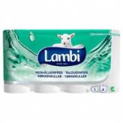 Køkkenrulle Lambi Classic 3 lag 13.7 m med 95 ark pr rulle Nyfiber Hvid
