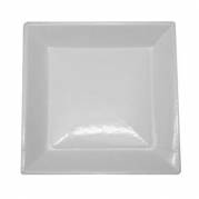 Paptallerken 23x23 cm Firkant PET-lamineret Glossy hvid