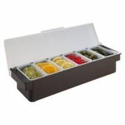 Frugtdispenser 500x150x90 mm 6-rum Plast Sort
