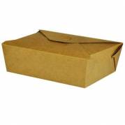Takeaway æske 1200 ml 195x140x45 mm FSC-mærket Karton med Bio-coating Brun