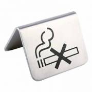 Bordskilt No Smoking Rustfri stål/Sort skrift