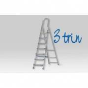 Stige trappe 3-trin med Platform Aluminium