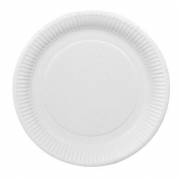 Paptallerken 23 cm Bionedbrydelig Hvid