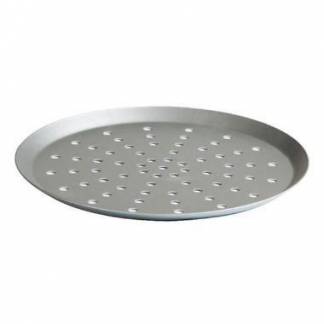 Pizzapan Ø29x1.3 cm med Kant Perforeret Aluminium