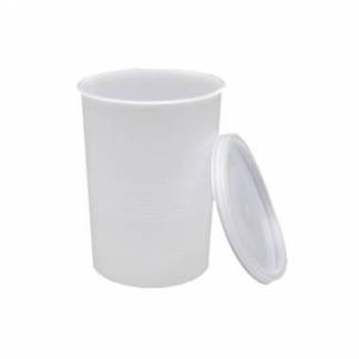 Bæger 400 ml Ø75x100 mm med Klemlåg PP Hvid