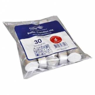 Fyrfadslys Br&aelig;ndetid 6 timer Hvid 30 stk