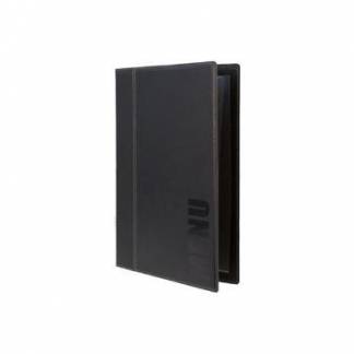 Menu Kortholder A4 34x25 cm Securit Trendy viser 4 A4 sider Læderomslag Sort