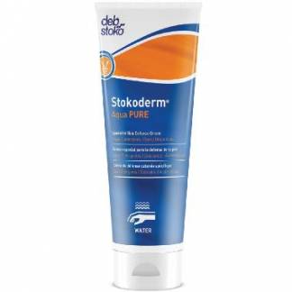 Hudcreme Stokoderm Aqua Pure uden parfume genopbyggende til vådt arbejde 100 ml